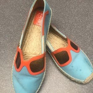Tory Burch Sunglasses espadrilles. Leather upper